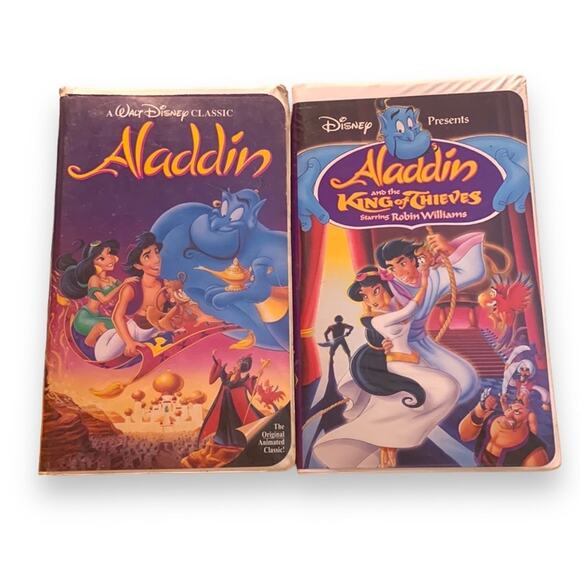 Aladdin Black Diamond VTG VHS Disney set of two clam shell packaging - Picture 1 of 10